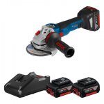 Meuleuse d'angle sans fil 125mm gws 18v - 10sc + 3 batteries et chargeur - 0615990n12 bosch