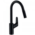 Mitigeur de cuisine avec douchette extractible 2 jets - noir mat - focus m41 hansgrohe