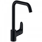 Mitigeur d'�vier - bec haut carr� - noir mat - focus hansgrohe