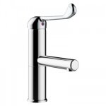 Mitigeur de lavabo modul'mix � bec fixe / orientable et levier m�dical coud� sanilab