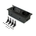Multiconnecteur atom 26 lite � encastrer - 2 prises schuko + usb a et c - noir emuca