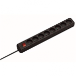 Multiprise 8 prises 3m avec interrupteur 3g1, 5 - eco line noire brennenstuhl