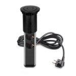 Multiprise encastrable - diamtre 60 mm - 3 prises + 2 connecteurs usb - noir - vertikal emuca