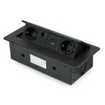 Multiprise encastrable atom 26 - ports usb a et c - rj45 - hdmi - noir emuca