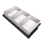 Organisateur de dressing avec coulisses - 3 paniers - 900 mm - noir emuca