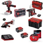 Pack 3 machines 18v + batteries + coffret de transport + coffret d'embouts + disques einhell