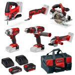Pack 6 machines 18v + batteries + sac de transport einhell