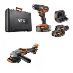 Pack perceuse � percussion brushless 18v + meuleuse d'angle 125 mm brushless 18v - fr18 - ag - 2bl - ...
