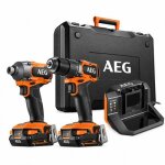 Pack perceuse � percussion brushless 18v + visseuse � chocs brushless 18v - ck18 - ac - 2bl - x02b aeg ...