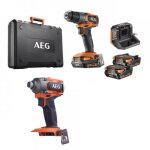 Pack perceuse � percussion brushless 18v + visseuse � chocs brushless 18v - ck18 - ac - 2bl - x02b aeg ...