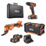Pack perceuse � percussion brushless + multitool - ck18 - ar - 2bx - x02b + radio sans fil 18v aeg powertools ...