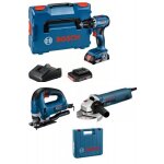 Pack perceuse visseuse sans fil gsr 18v - 45 3ah + scie sauteuse 650w 90mm gst 90 be 060158f000 + meuleuse ...