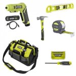 Pack tournevis �lectrique 4v rsdp4 - 120g + sac � outils 22l + 4 outils � main essentiels (20 pi�ces) ...