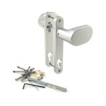 Paire de poignes de portail modulables en aluminium 3006 pad - argent locinox