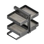 Panier coulissant extractible d'angle harmony en acier anthracite emuca