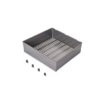 Panier de rangement en acier pour armoire et dressing quartz - titane - module 600 mm emuca