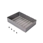 Panier de rangement en acier pour armoire et dressing quartz - titane - module 700 mm emuca