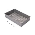 Panier de rangement en acier pour armoire et dressing quartz - titane - module 800 mm emuca