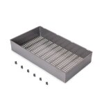 Panier de rangement en acier pour armoire et dressing quartz - titane - module 900 mm emuca