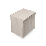 Panier de rangement en tissu et acier pour armoire et dressing quartz emuca