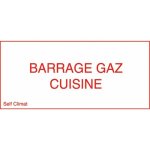 Panneau rglementaire  barrage gaz cuisine  en pvc - paisseur 2 mm coditherm