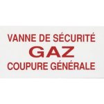 Panneau rglementaire  vanne gaz coupure gnrale  en pvc - paisseur 2 mm coditherm