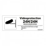 Panneau rigide  vid�oprotection 24h / 24h  - 330x120 mm novap
