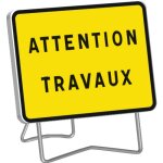 Panneau de signalisation  attention travaux  - classe t1 - 800x600 mm taliaplast