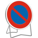 Panneau de signalisation   interdiction de stationner   - classe t1 - diam�tre 850mm taliaplast