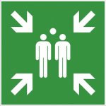 Panneau de signalisation - rigide - rassemblement extrieur - 480 x 480 mm novap