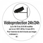 Panneau vid�oprotection 24h / 24h - diam�tre 180 mm novap
