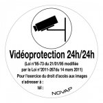 Panneau vid�oprotection 24h / 24h - diam�tre 80 mm novap