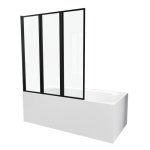 Pare - baignoire - triple noir - 125x143 cm aurlane Pare - baignoire - triple noir - 125x143 cm aurlane
