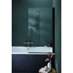 Pare - bain 140x80 cm avec volet pivotant - profil� noir mat - struktura jacob delafon