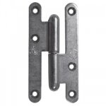 Paumelle en acier zingu - bouts ronds - porte bois - 80x40 - droite torbel