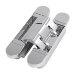Paumelle invisible - menuiserie bois - h 140 mm - chrom mat argenta