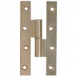 Paumelle en laiton poli - bouts carrs - porte bois - 110x55 - droite mod