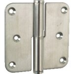 Paumelle  lame ferme - menuiserie bois - inox - 80x80 - droit argenta