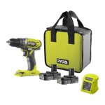 Perceuse visseuse sans fil 18v one + ? + 2 batteries 2ah - r18dd2 - 220s ryobi