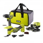 Perceuse - visseuse � percussion 18v one + - 2 batteries 2, 0ah - chargeur - multitool offert ryobi