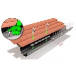 Pic anti - oiseaux clipsable sur gouttire astupic g10 - 31 cm - par 32 ecopic