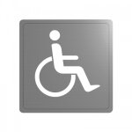 Pictogramme mural autocollant en inox 304 satiné pour sanitaires - silhouette pmr delabie Pictogramme mural autocollant en inox 304 satiné pour sanitaires - silhouette pmr delabie