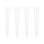 Pied � 3 barres pour table - ht 710 mm - jeu de 4 - blanc - hairpin emuca
