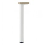 Pied de table acier 620 seul - �80 mm - blanc - h1100mm camar