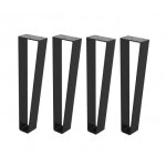 Pieds de table en métal - hauteur 400 mmm - peint noir - par 4 cuivrerie centrale Pieds de table en métal - hauteur 400 mmm - peint noir - par 4 cuivrerie centrale