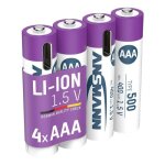 Pile rechargeable usb - c li - ion aaa 400 mah 1, 5v - pack de 4 ansmann