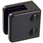 Pinces � verre carr� 45x45 mm pour garde - corps ? support plat ? noir 9005 design production