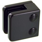 Pinces  verre carr 45x45 mm pour garde - corps ? support plat ? noir 9005 design production