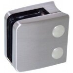 Pinces � verre carr� 55x55 mm ? support arrondi ? inox 316 bross� design production
