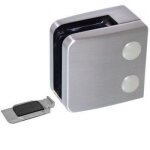 Pinces  verre carr 55x55 mm ? support plat ? inox 304 bross design production